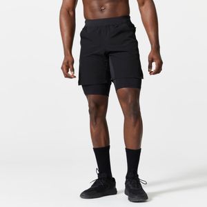 Shorts Masculino de Treino Cardio 2 em 1 Domyos Preto