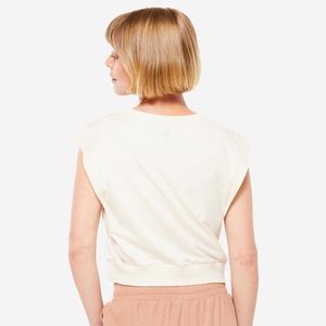 Blusa Cropped Yoga Algodão Orgânico Bege