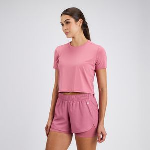 Camiseta Crop Fit Feminina de Fitness 120 Rosa