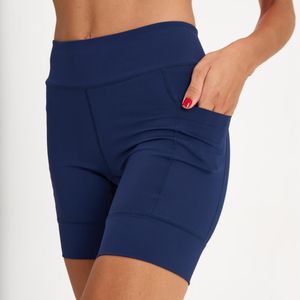 Shorts Feminino de Corrida Mid Tight Kiprun Azul