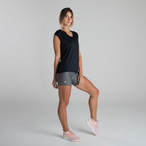 Camiseta feminina de Treino Respi 100 Domyos Preta