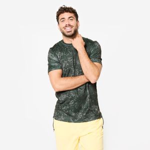 Camiseta Masculina de Treino 120 Domyos Camuflado Verde