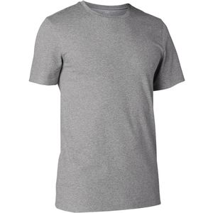 Camiseta Masculina de Pilates Slim 500 Domyos Cinza