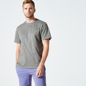 Camiseta Masculina de Pilates Essentials 500 Domyos Caqui