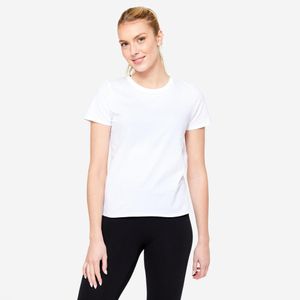 Camiseta Feminina de Treino 100 Domyos Branca