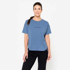Camiseta Feminina de Yoga 500 Kimjaly Azul