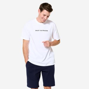 Camiseta Masculina de Pilates Essentials Domyos Branca