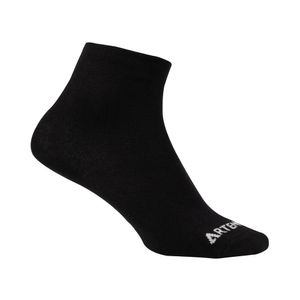 Meia Infantil De Algodão Cano Alto (3 Pares) Artengo Preto