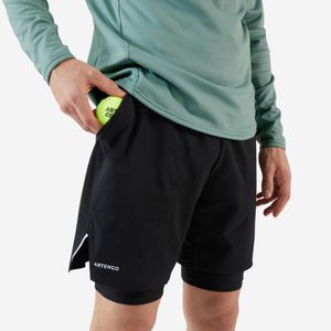 Shorts Masculino De Tênis 2 Em 1 Kuikma Preta