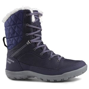 Bota Feminina de Trilha na Neve Impermeável Sh100 High Quechua Azul-marinho