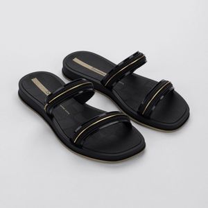 Chinelo Slide Feminio Glow Ipanema Preta
