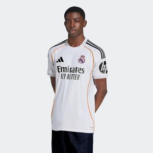 Camisa Masculina de Futebol Real Madrid I 25/26 Adidas Branca