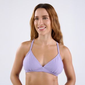 Top Biquíni Feminino Cruzado 500 Olaian Lilas