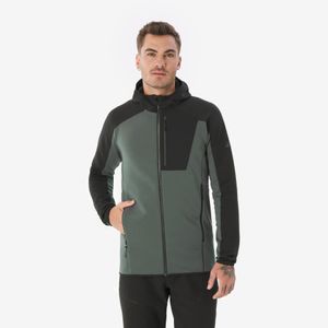 Blusa Masculina de Trilha Flecee MH500 com Zíper Quechua Preta