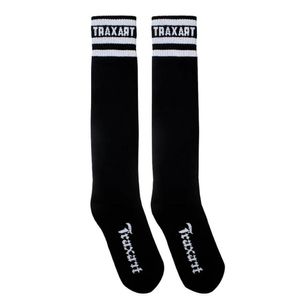 Meias Inline Cano Alto Listras Traxart Preta