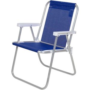 Cadeira de Praia Dobrável Alta Lazy Belfix Azul