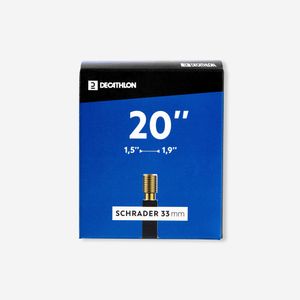 Câmara de Ar de Bicicleta 20 Polegadas Secção 1.5 a 1.9 Valvula Schrader Decathlon