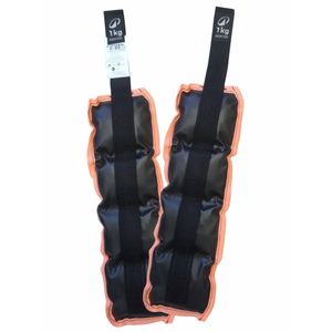 Tornozeleira de Peso para Treino (Par) 1kg Domyos Preta/Coral