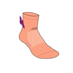 Meia de Corrida Fina Cano Médio Run500 (Conjunto com 2 Pares) Kiprun Laranja