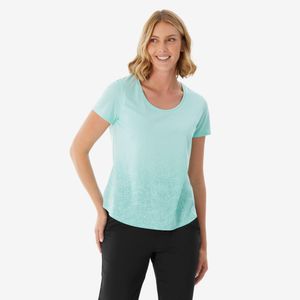 Camiseta Feminina para Trilha MH500 Quechua Ciano