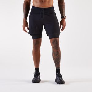 Shorts Masculino de Corrida 2 em 1 Trail Run Ultra 900 Kiprun Preto