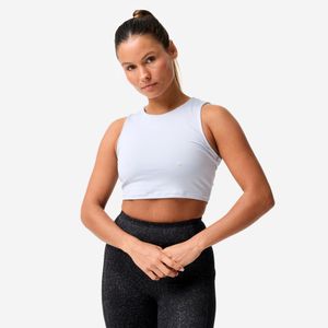 Camiseta Regata Crop Top Fitness Azul Claro