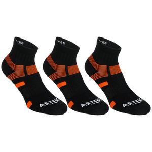 Meia Adulto Cano Médio RS 560 (Conjunto com 3 pares) Artengo Preta-laranja