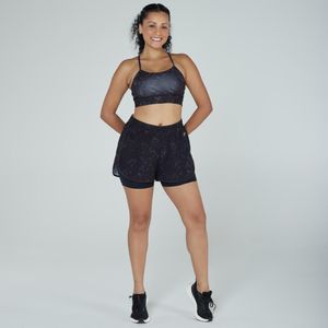 Top Feminino de Treino Training Print Domyos Preto