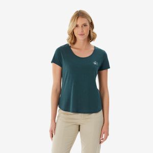 Camiseta Feminina para Trilha MH500 Quechua Verde Escuro