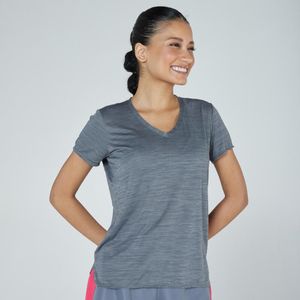 Camiseta Feminina de Treino First 120 Domyos Cinza