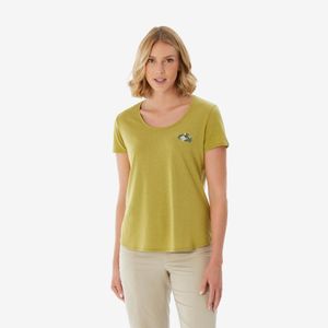 Camiseta Feminina para Trilha MH500 Quechua Cáqui